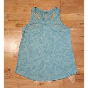 Tek Gear Racerback Athletic Tank Top, Blue Floral Print, Size M